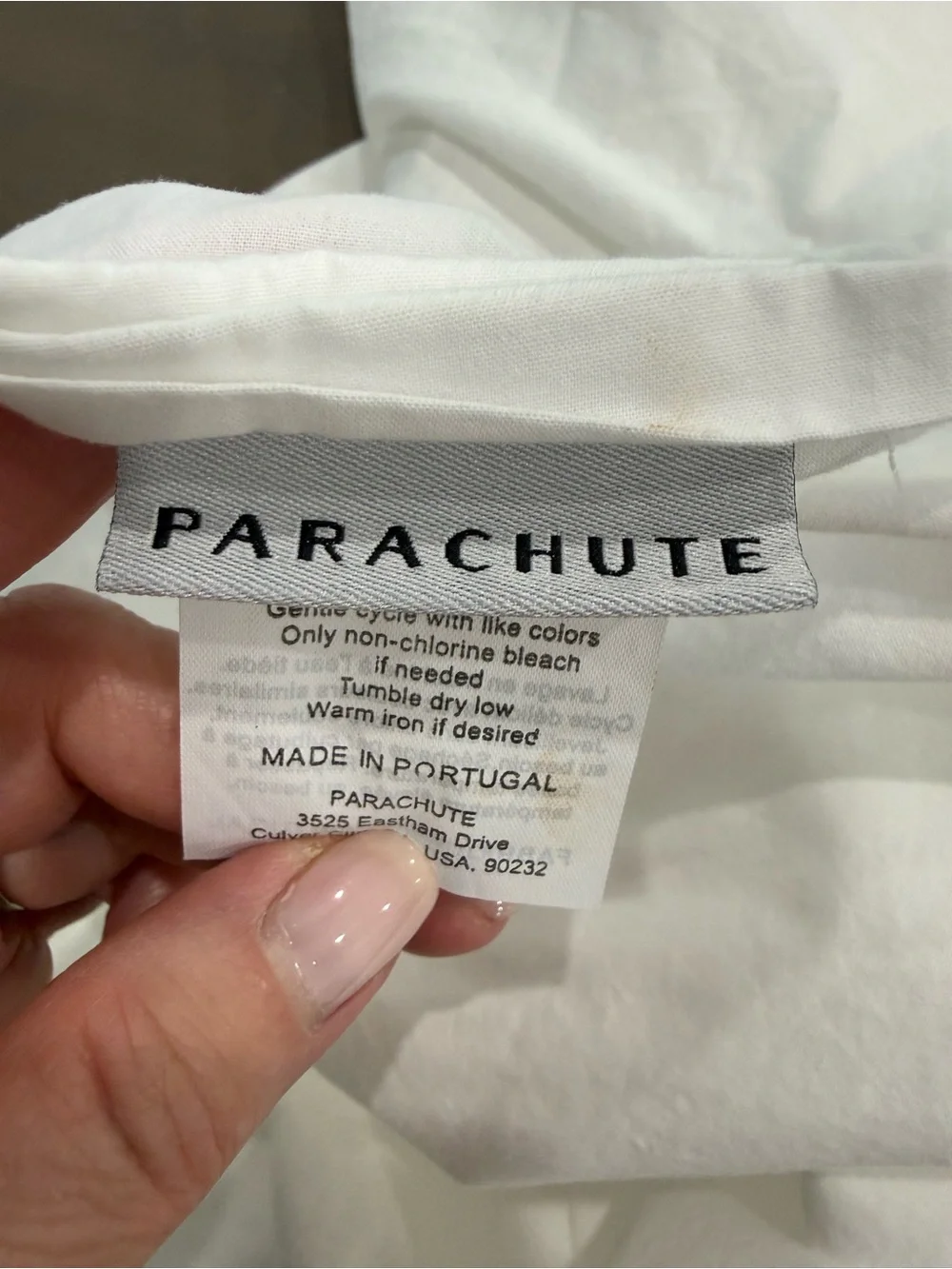 NWT Parachute Percale Duvet Cover King/Ca King White $240 MSRP 100% Organic Cott